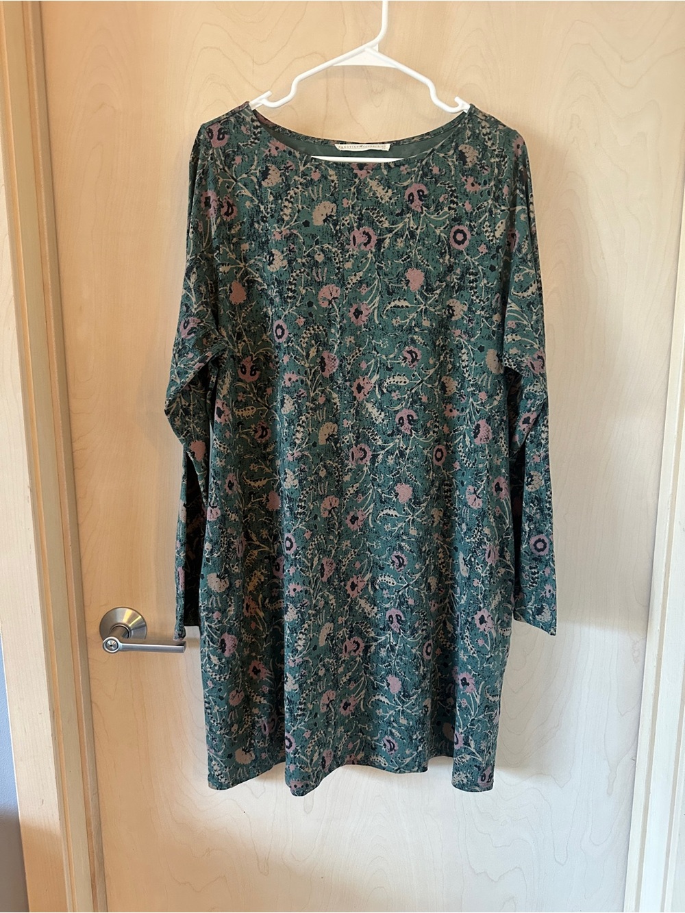 Peruvian Connection Orla Green Floral Pima Cotton Modal Dress Pockets Size 2xl